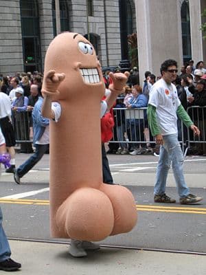 Walking penis. Gay pride parade, 2005.