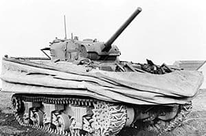 Sherman DD (Duplex Drive) amphibious tank with...