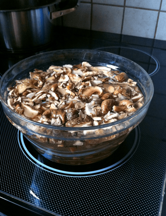 Apparently dry mushrooms need to be soaked ...