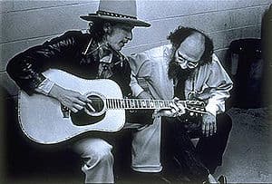 English: Portrait of Allen Ginsberg and Bob Dy...