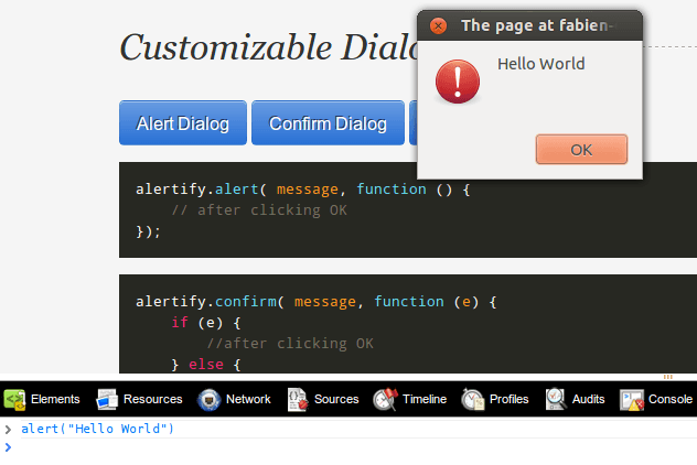 The old alert() The old alert()
