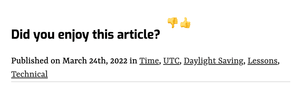 Category links at bottom of each article