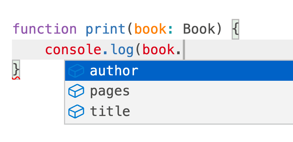 TypeScript autocomplete