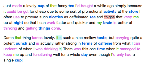 English syntax highlighting