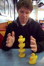 Randall Munroe with some ducks