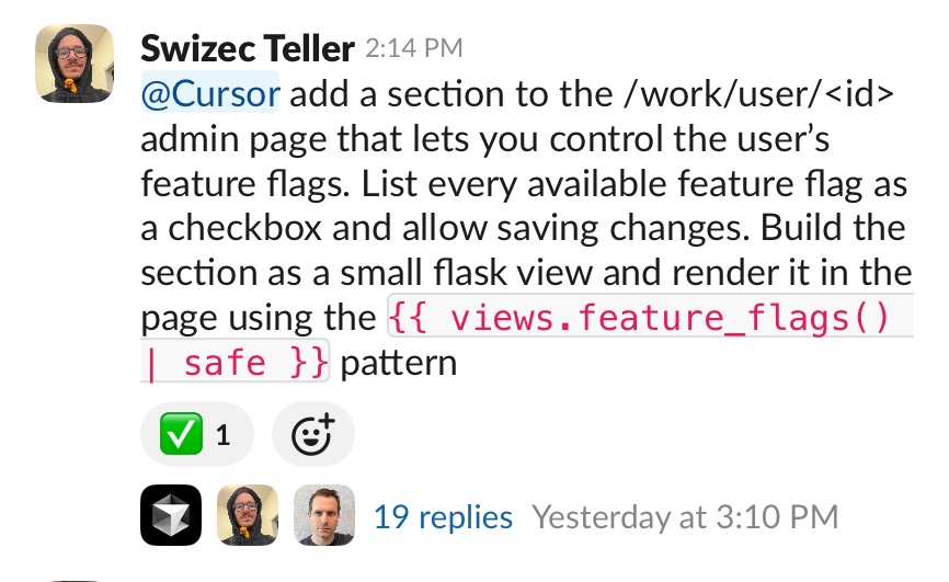 Cursor builds a feature flag manager