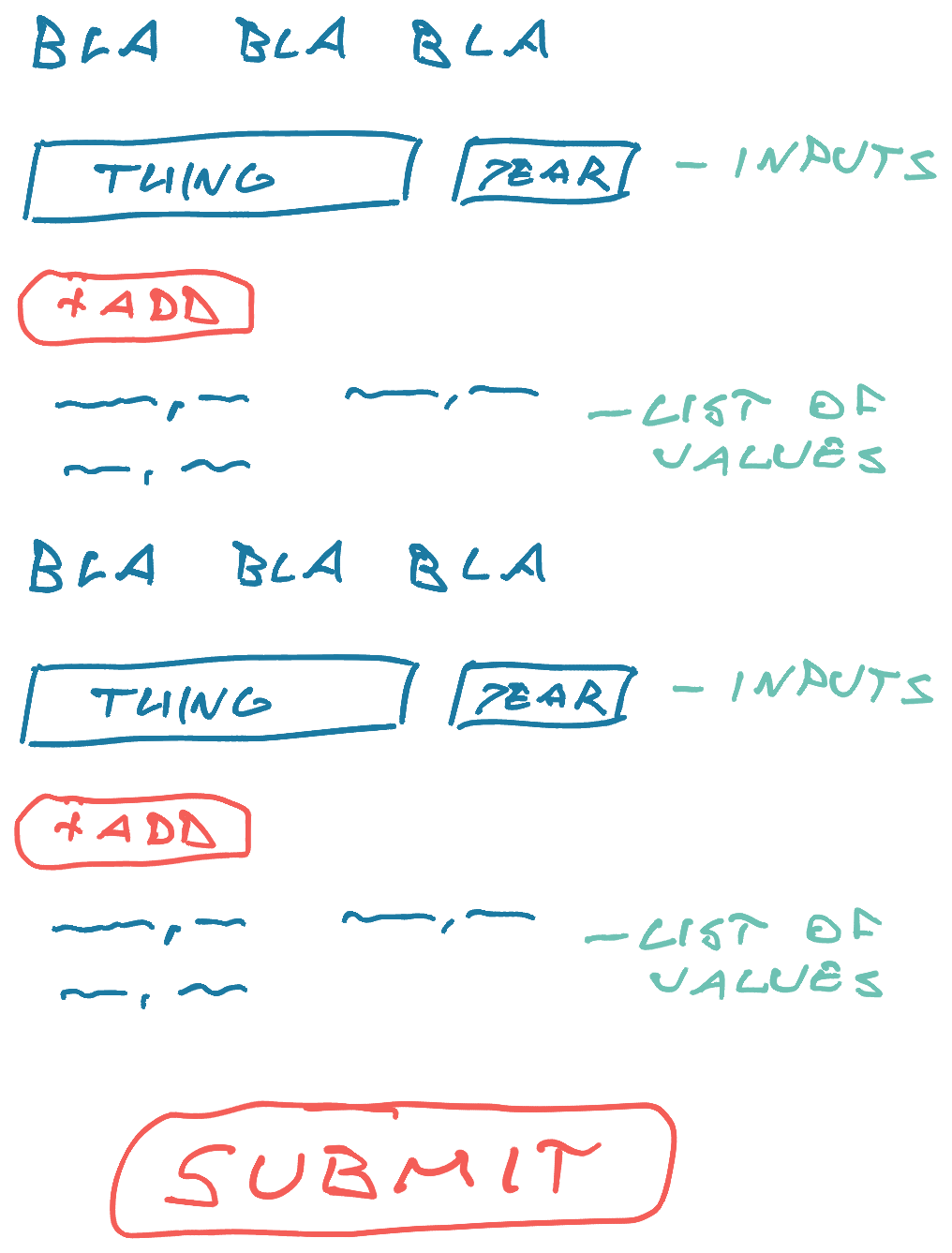 UI mockup for a page