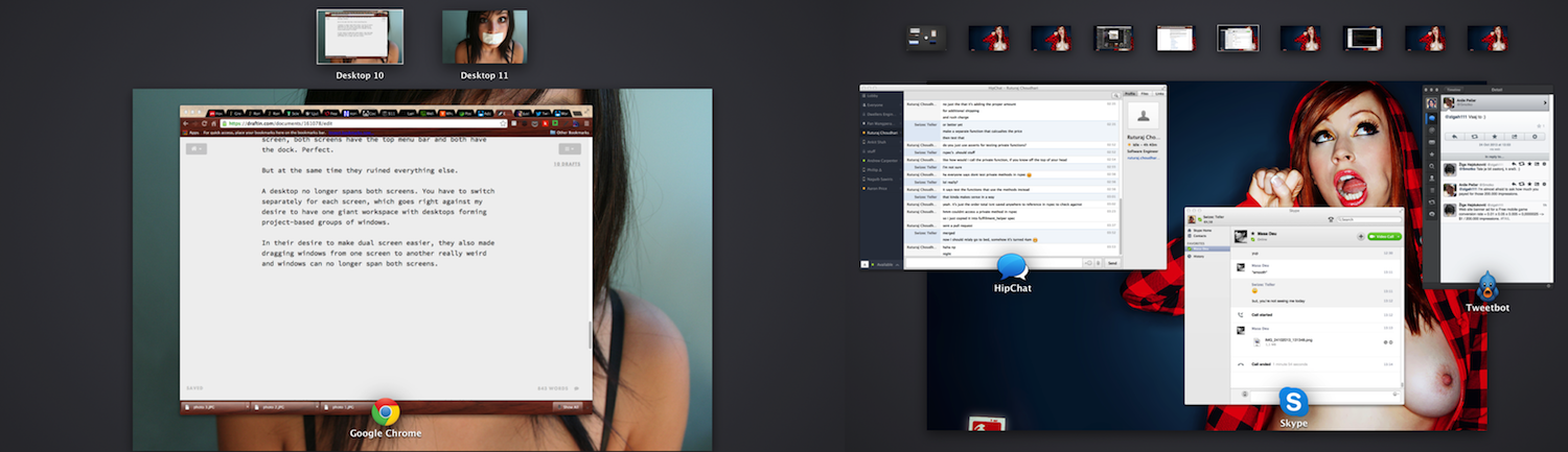 Dual screen exposé Dual screen exposé