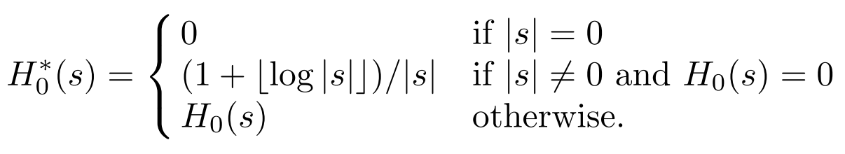0-th order entropy for highly compressible strings 0-th order entropy for highly compressible strings